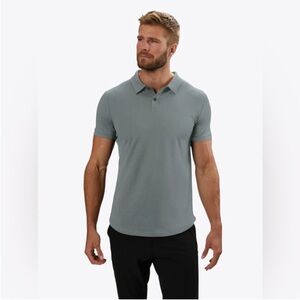 Cuts Curve Hem Polo in Sage Green - Size Small